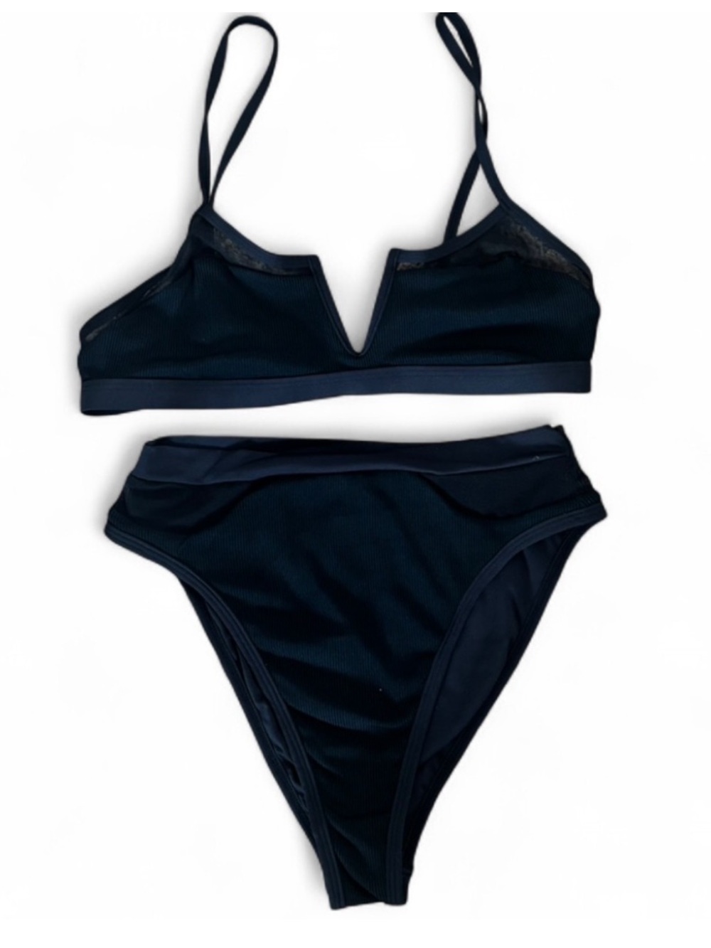 L*space Black Ribbed V-Wire Bikini Set - Picture 4 of 8